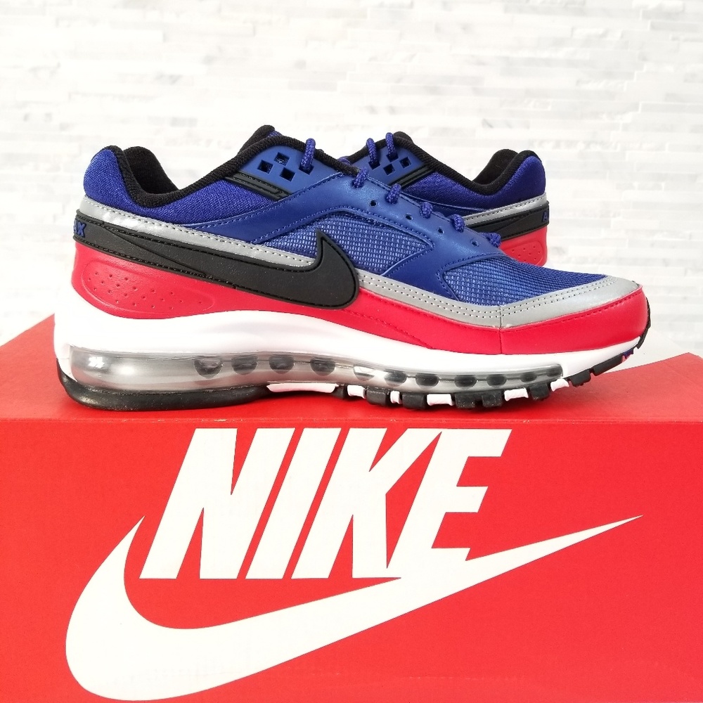 New NIKE Air Max 97/BW Royal Blue Red Sneakers - Picture 5 of 7